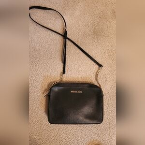 Michael Kors Black Leather Crossbody Bag